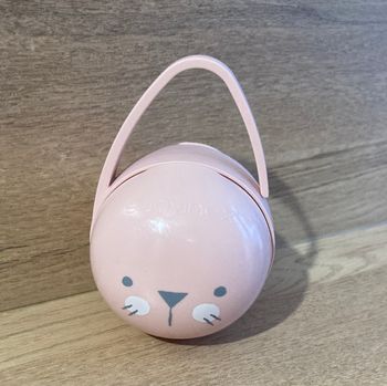 Boîte range tétines petit chat rose