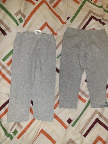 2 leggings courts gris