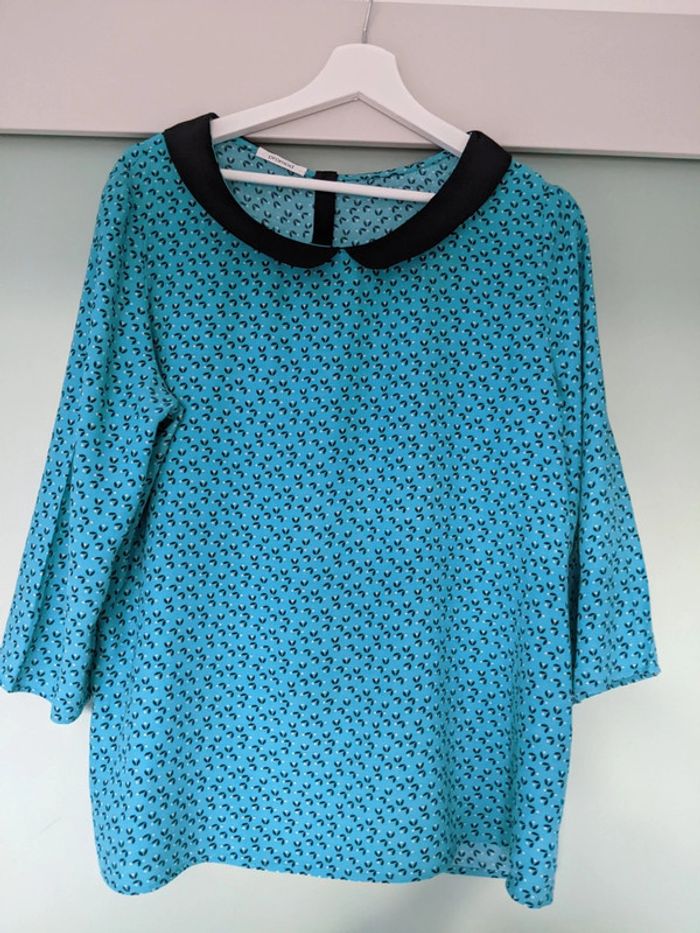 Chemisier col claudine vert