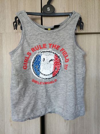 Debardeur gris smiley World 5 ans