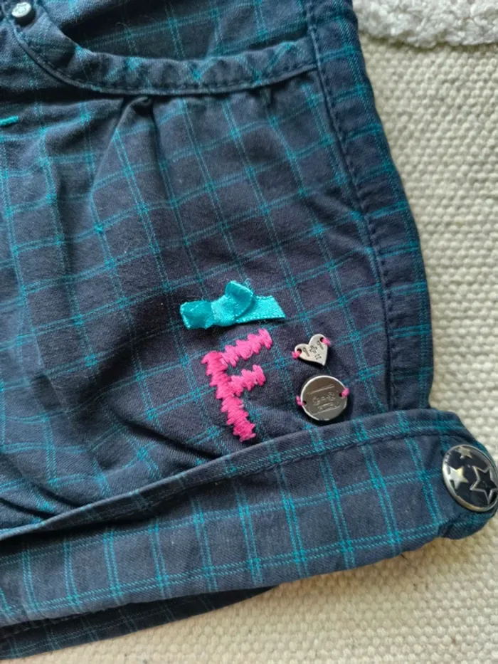 Short vert à carreaux Sergent Major – Taille 4 ans 👧 - photo numéro 4
