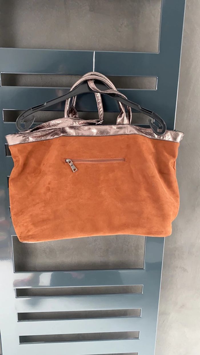 Sac caba fourre tout couleur brique et bronze - photo numéro 4
