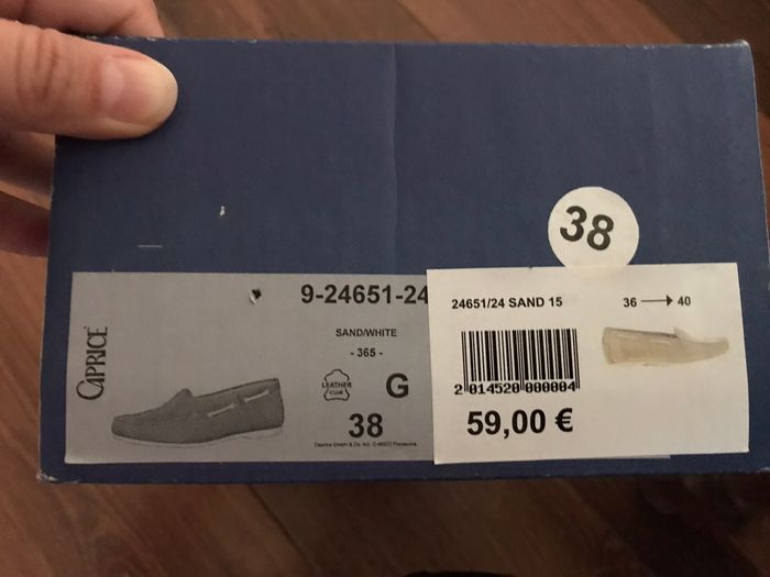 Mocassins femme cuir beige, confort, semelle antidérapante, marque Caprice, taille 38 - photo numéro 7