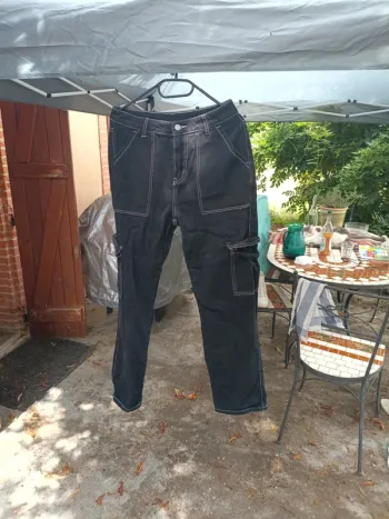 Pantalon noir cargo shein