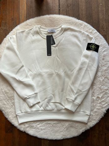 Pull blanc stone island  -  neuf avec étiquette taille M
