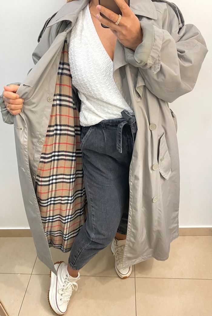 Trench Coat Long Mixte Taille 40-42 Coupe Loose - photo numéro 4