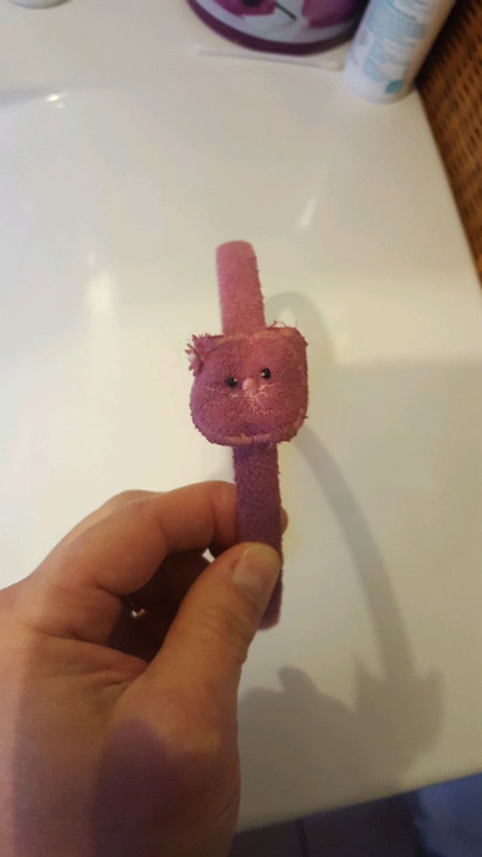 Serre tête rose fuschia tête chat - photo numéro 2