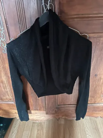 Gilet court noir pailleté