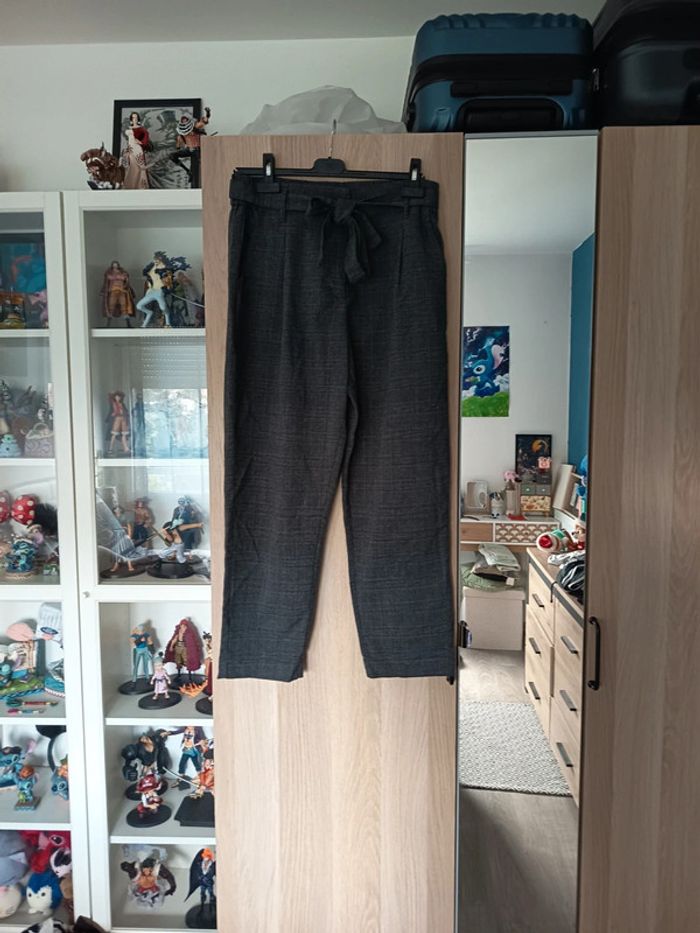 Pantalon habillé gros carreaux noir kiabi - Taille XL 42