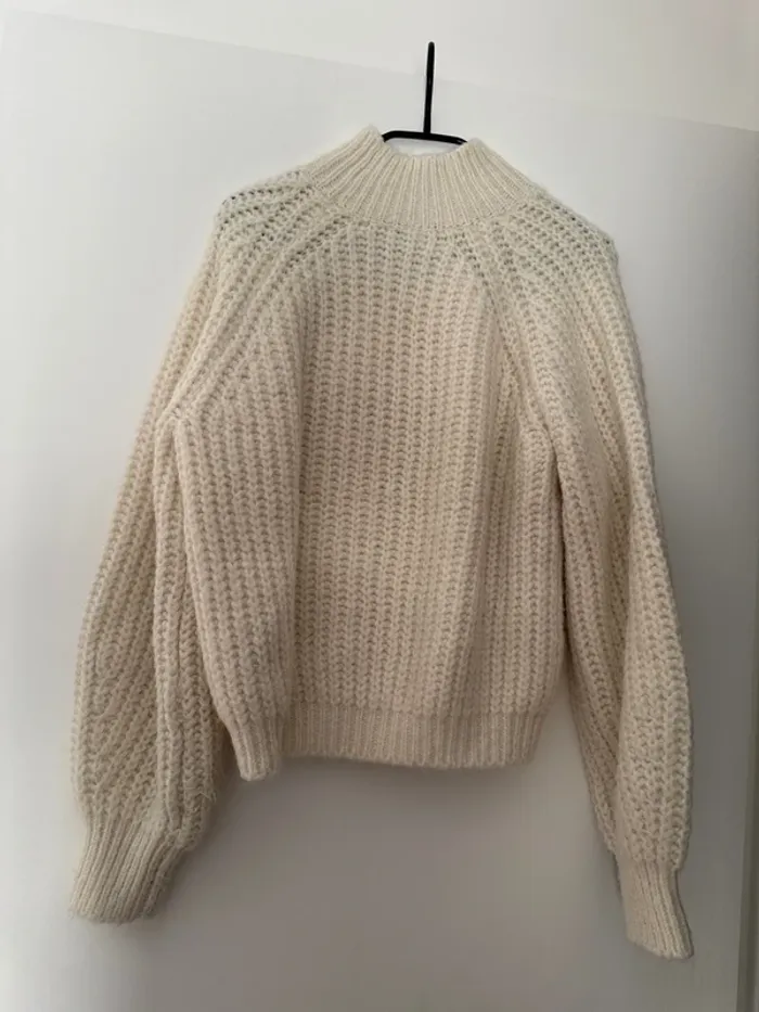 Pull blanc Pimkie à grosses mailles en type laine - photo numéro 5