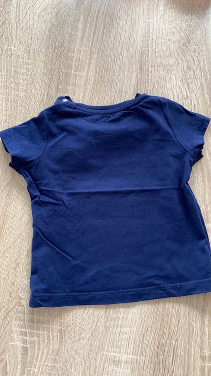 T-shirt manches courtes bleu marine - photo numéro 3