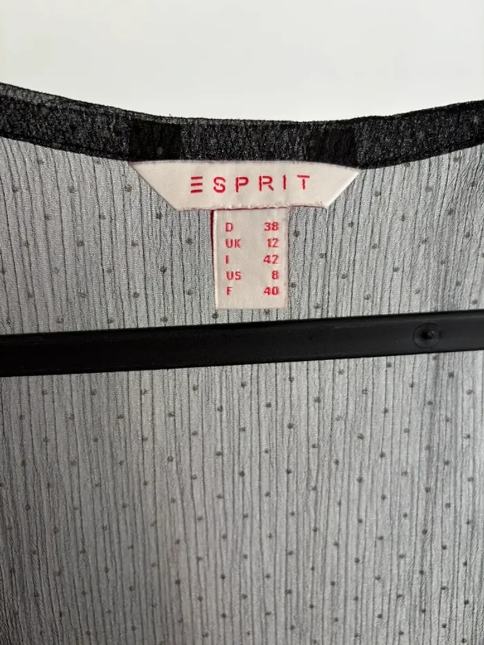 Blouse transparente noire effet nuisette Esprit - Esprit transparent nightie effect blouse - photo numéro 3
