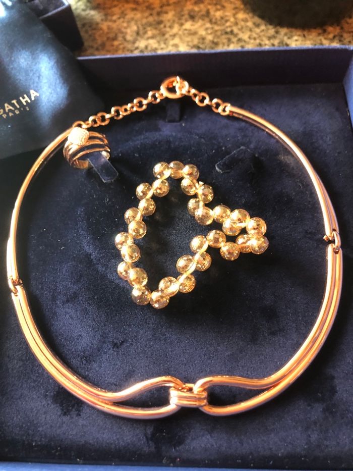 Parure  collier Agatha bague coussin - photo numéro 3