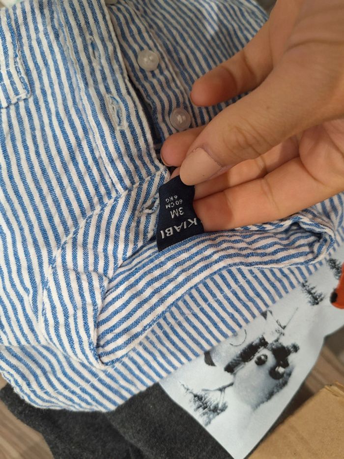 Chemise rayée bébé garçon 3 mois - photo numéro 2