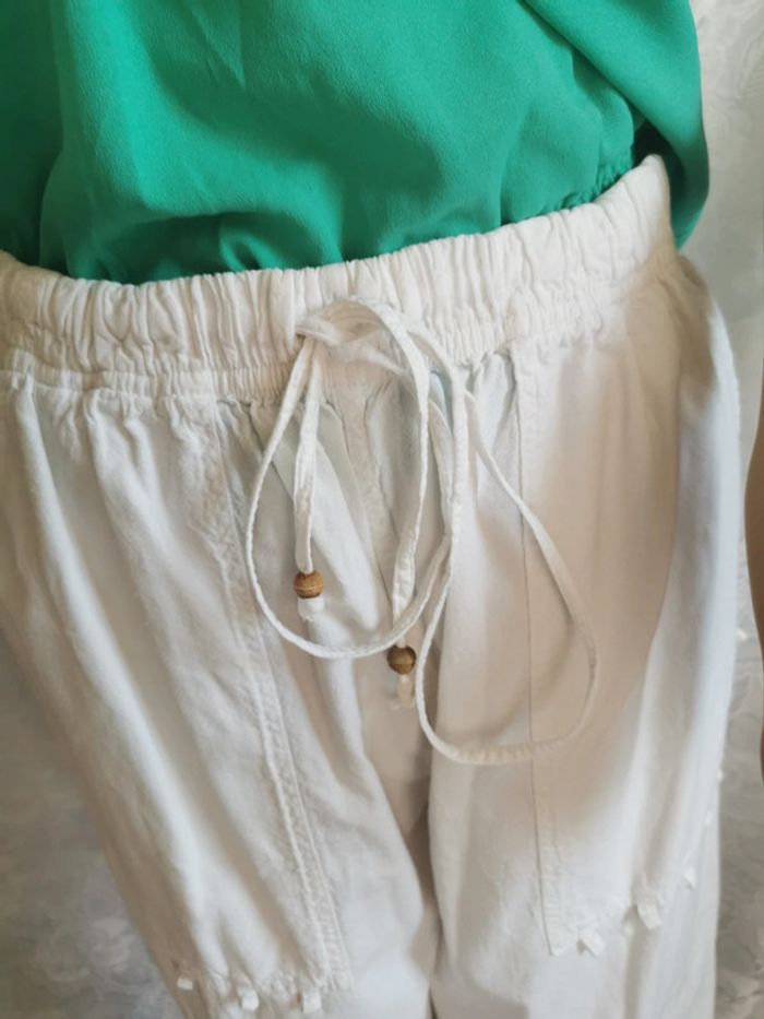 Pantalon détente blanc. Taille 38. Coton house - photo numéro 4
