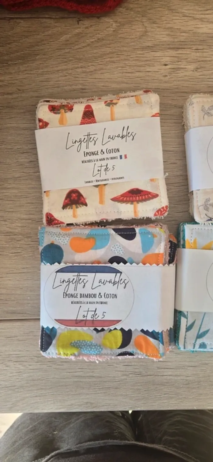 Lot 5 lingettes éponge lavables neuf - photo numéro 2