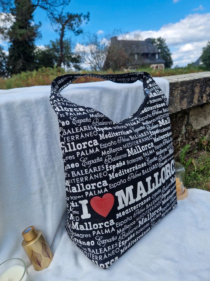 🎒 Sac noir fourre tout/ Plage "I Love Mallorca" 🎒 - photo numéro 3