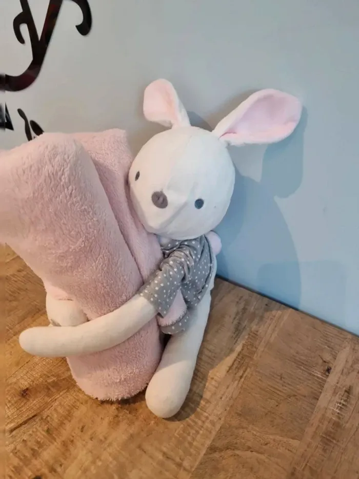 Doudou couverture lapin obaibi - photo numéro 2