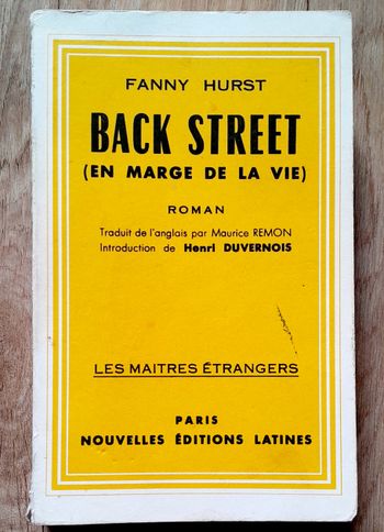Fanny Hurst - Back street en marge de la vie