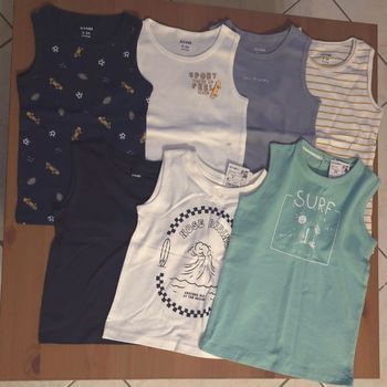 (Neufs non portés) 🤩😍💙 Lot débardeurs 3ans garçon 💙😍🤩