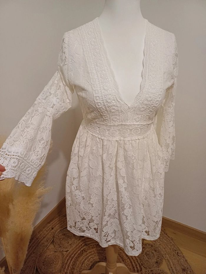 Robe blanche bohème en dentelle neuve Z Studio taille S/M 36/38 - photo numéro 9