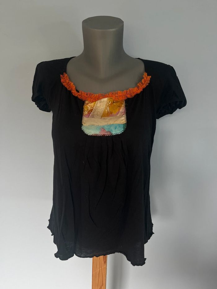 T-shirt noir transparent Louise Della - Taille 2 (38/40)