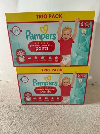 162 couches culottes Pampers premium taille 6