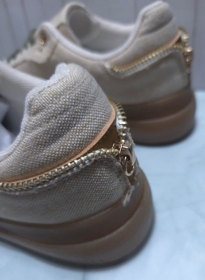 Baskets en toile Kaki et Beige - Style Rétro - Neuves - Taille 38 - photo numéro 5