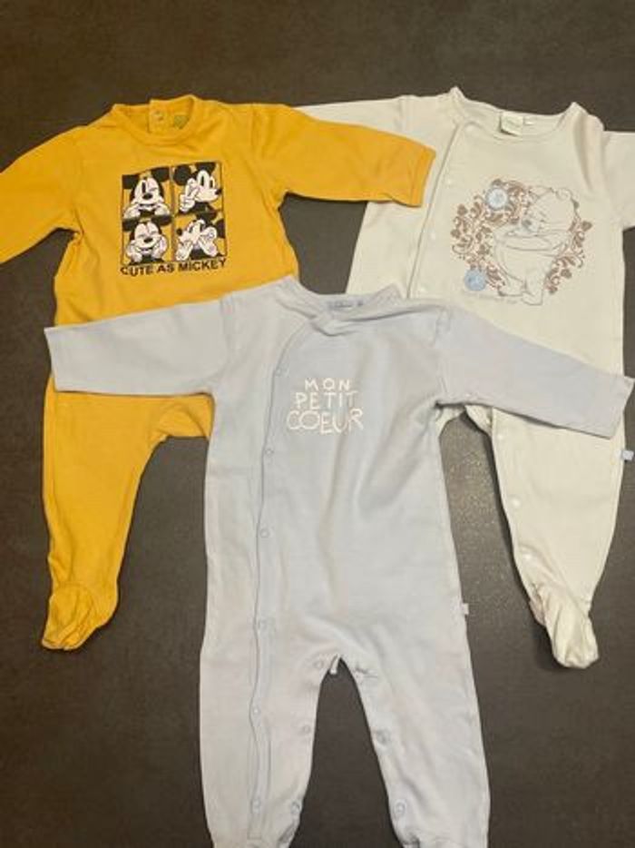 3 pyjamas mixtes 9 mois coton