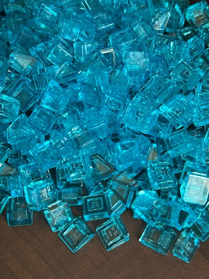 50 Slope Lego 30 1 x 1 x 2/3 ref 54200 Trans-light Blue - photo numéro 2