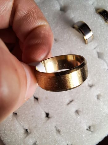 Bague acier inoxydable dorées