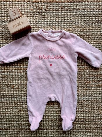 Pyjama velours Kiabi 3mois / 60cm