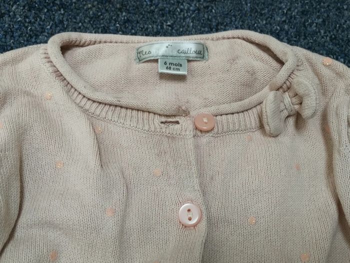 Gilet fin rose mes petites cailloux 6M - photo numéro 2