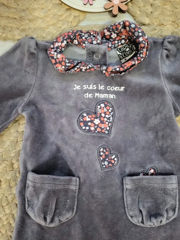 🌼 Pyjamas velour 1mois fille, Tape à l'œil 🌼 - photo numéro 2