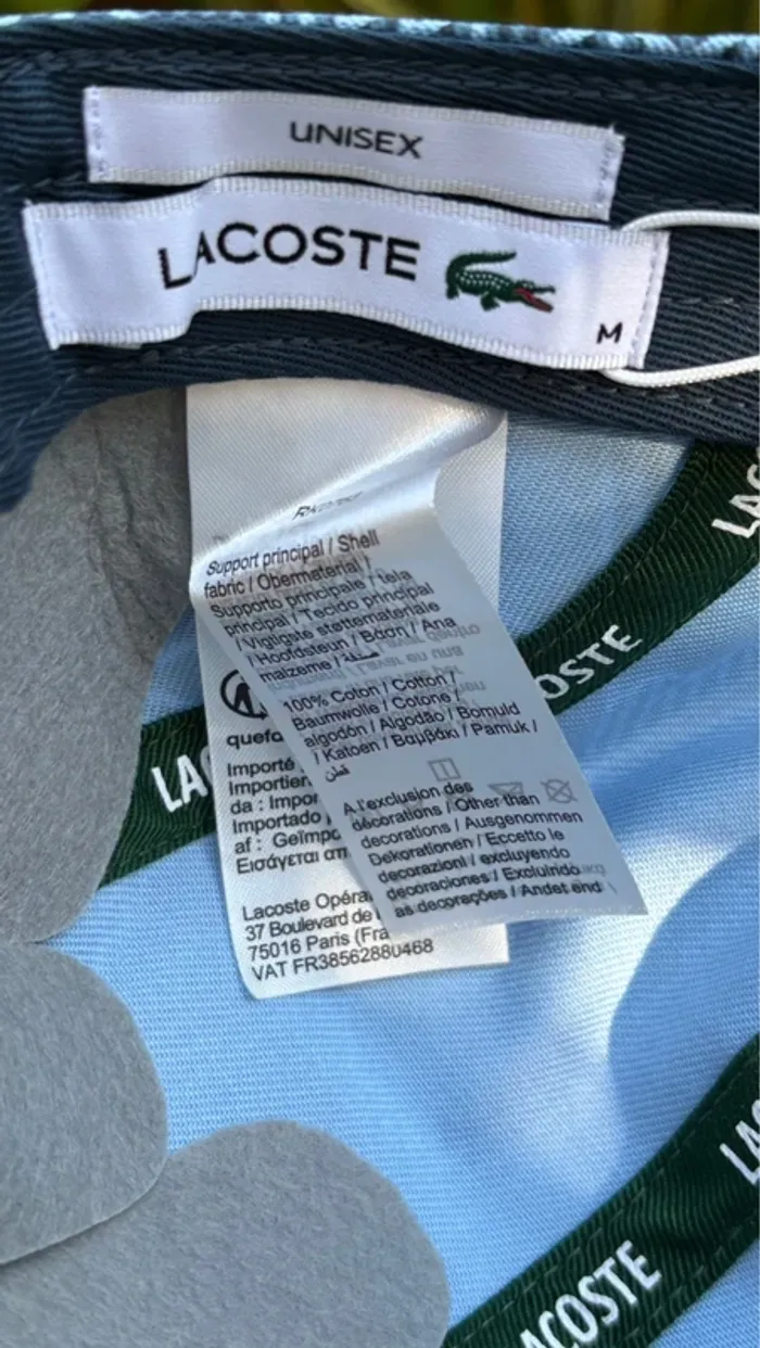 Casquette lacoste girolle twill imprimé bleu - photo numéro 4