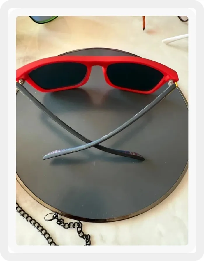 Lunette de soleil sport rouge - photo numéro 3