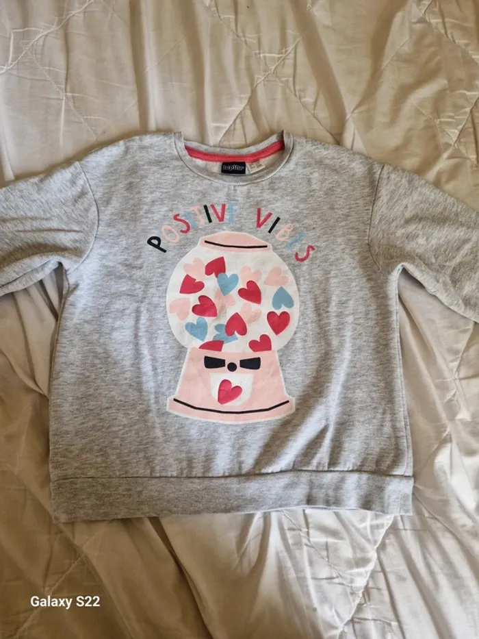 Sweat gris bonbonnière