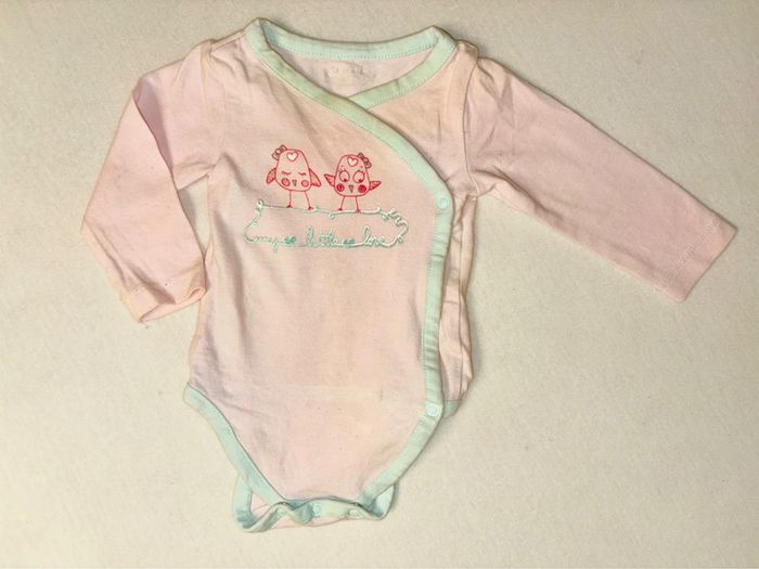 Ensemble 2 pièces bodie et pantalon 1 mois fille - photo numéro 2