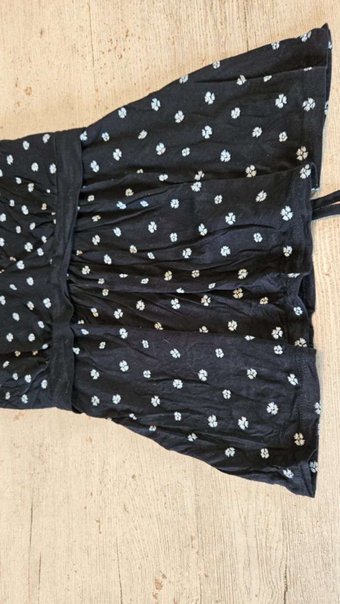 Blouse sans manche ceintrée noire à dessins blancs, Yessica, M, nickel - photo numéro 4