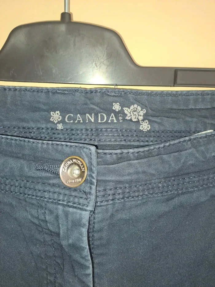 Pantalon droit femme bleu marine tbe canda C&A 42 - photo numéro 4