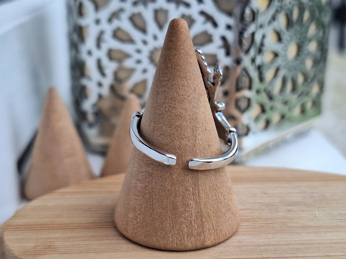 Bague Ouverte Argenté Ajustable Motif Porte Gothique - photo numéro 3