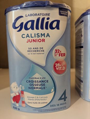 Boîte de lait neuve Gallia Calisma junior, lait de croissance