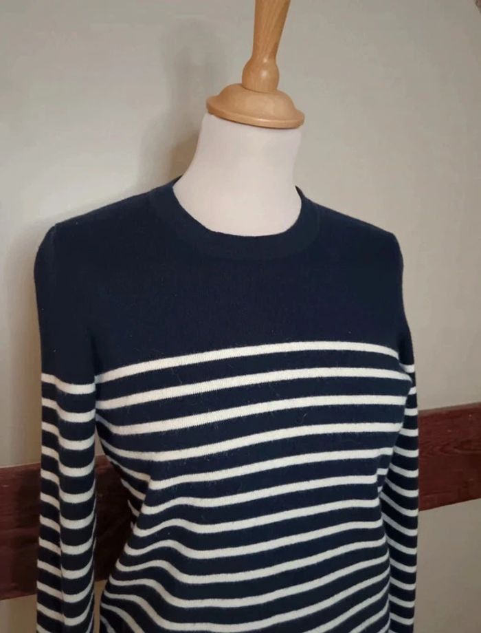 Pull marinière marine blanc laine Cyrillus - photo numéro 4