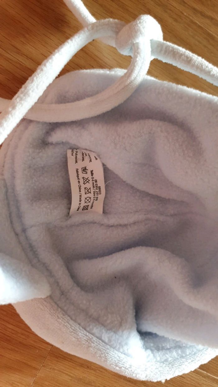 bonnet tout doux bébé bleu ciel 0 a 6 mois - photo numéro 3