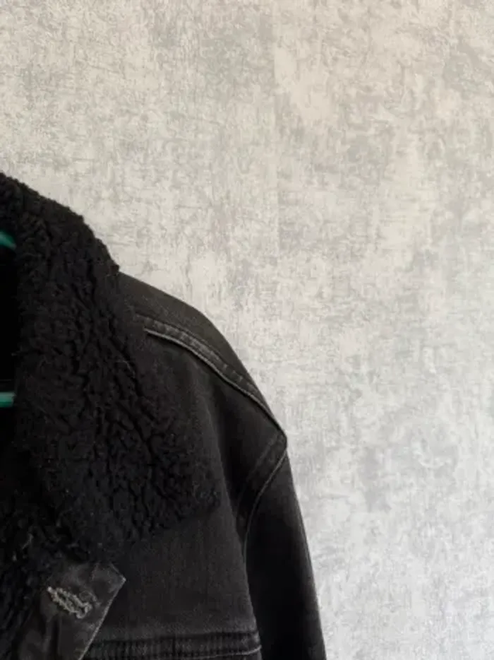 Veste en jean noire molletonnée à l’intérieur Deepend taille XL - photo numéro 3