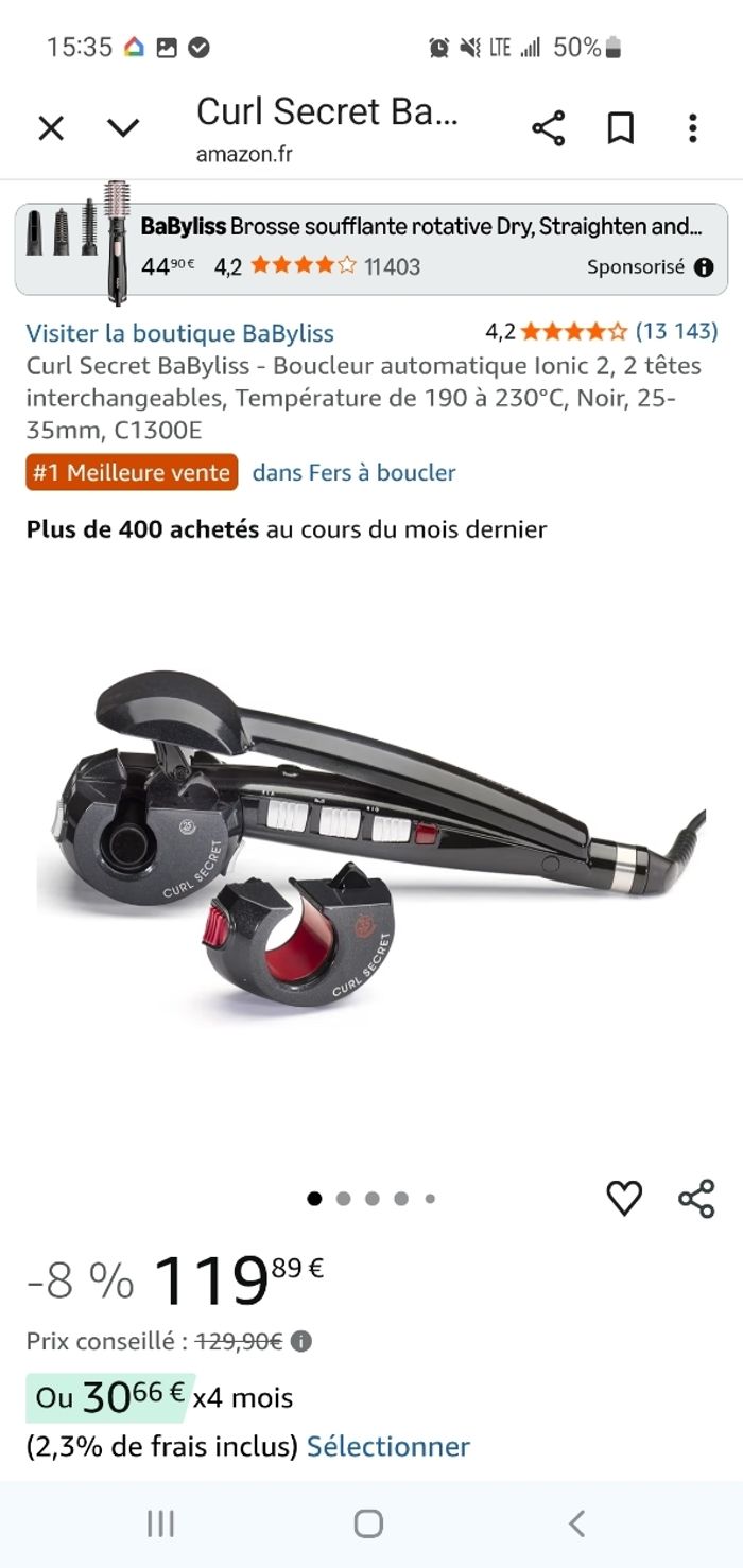 Boucleur automatique Curl secret Babyliss C1300e. - photo numéro 2