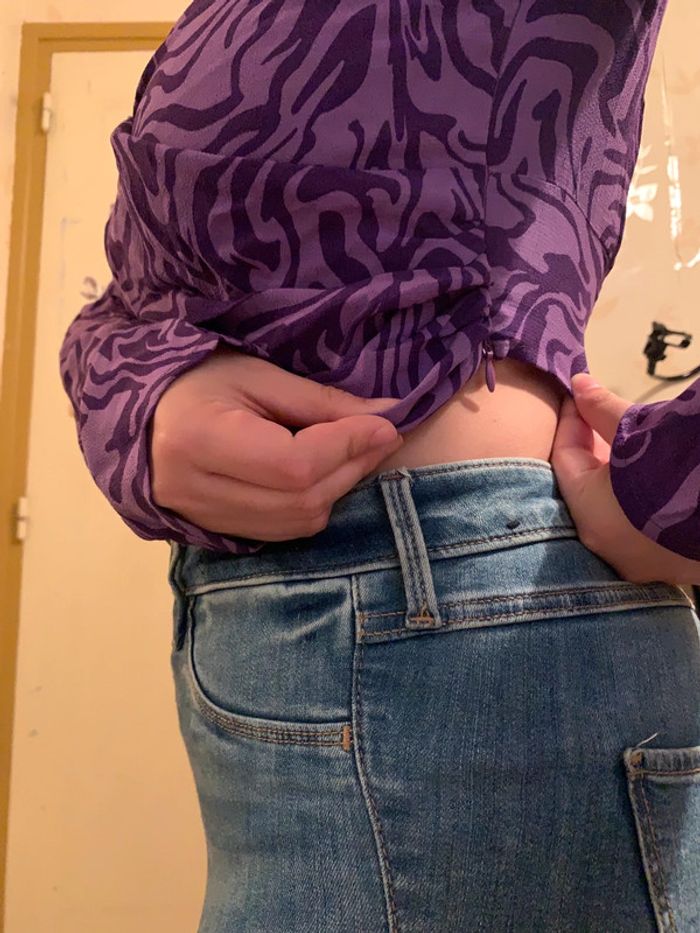 Crop top violet/mauve taille L - photo numéro 4