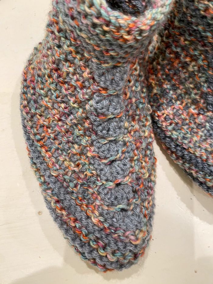 Chaussons, laine, tricoté, 35 - photo numéro 3