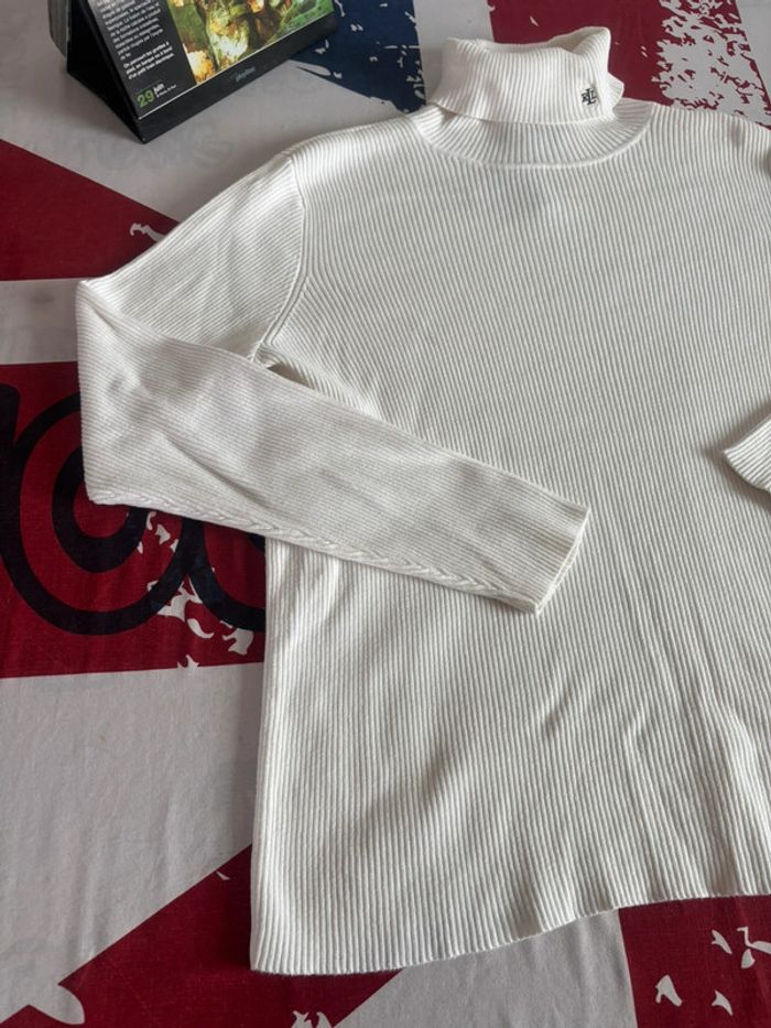 Sweat col roulé Ralph Lauren blanc taille S - photo numéro 4