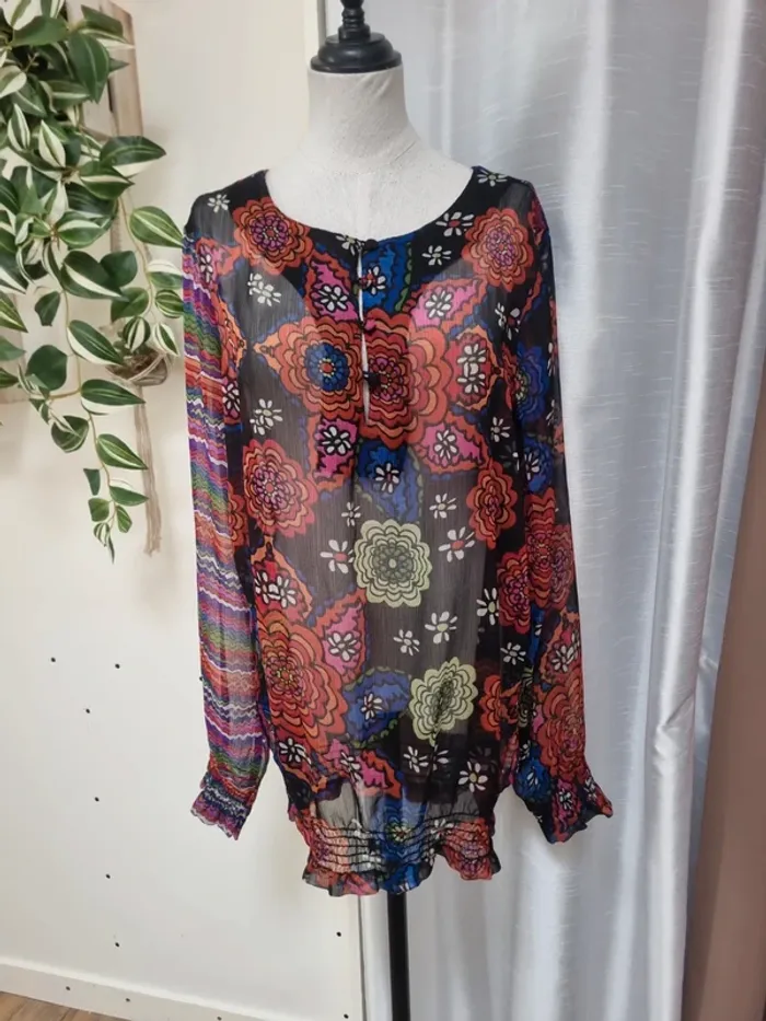 Blouse voile Desigual taille XL